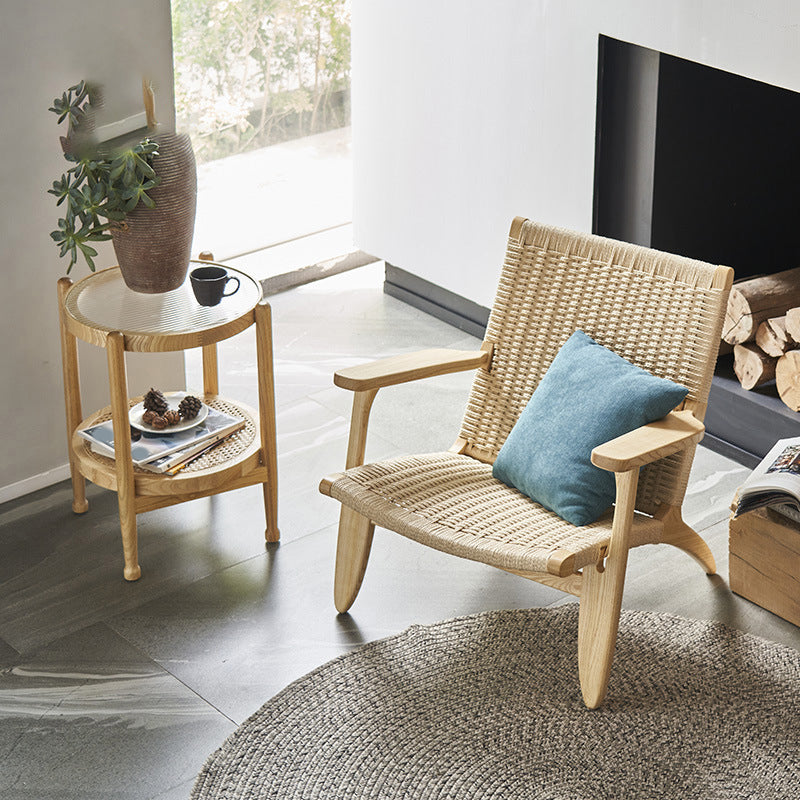 Arms Included Chair Solid Wood Frame Accent Arm Chair, 29.92" Wide Clearhalo 'Accent Chairs' 'accent_chairs' 'Chairs & Seating' 'furn' 'furn_accent_chairs' 'Furniture' 'Living Room Furniture' 6253085
