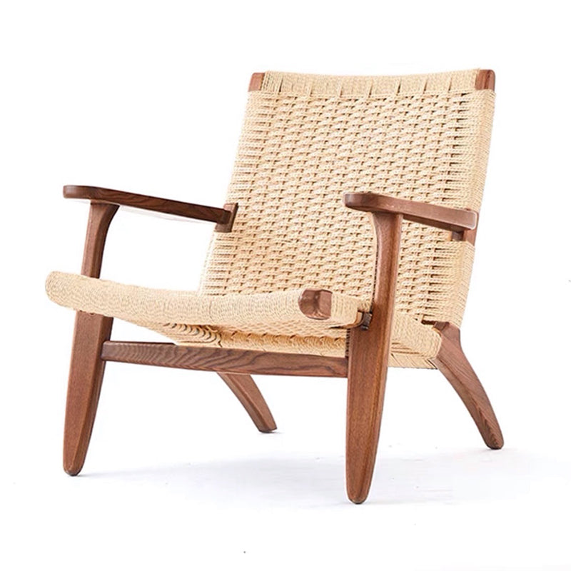 Arms Included Chair Solid Wood Frame Accent Arm Chair, 29.92" Wide Walnut White Wicker Rattan 1 Piece Clearhalo 'Accent Chairs' 'accent_chairs' 'Chairs & Seating' 'furn' 'furn_accent_chairs' 'Furniture' 'Living Room Furniture' 6253095