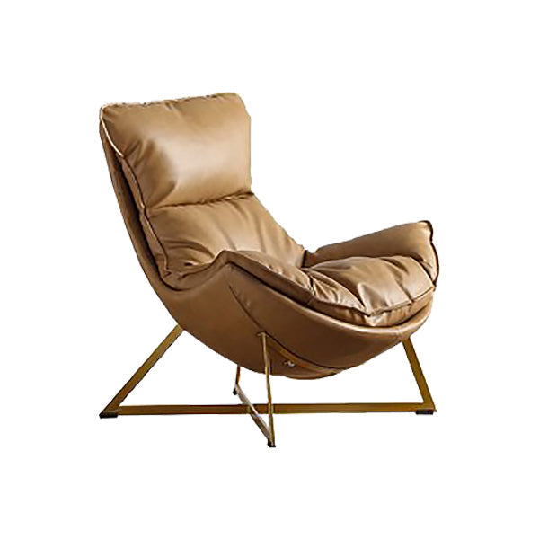 Faux Leather Accent Chair Armless Chair for Living Room, 29.52" Wide Brown Faux Leather 1 Piece Clearhalo 'Accent Chairs' 'accent_chairs' 'Chairs & Seating' 'furn' 'furn_accent_chairs' 'Furniture' 'Living Room Furniture' 6253112