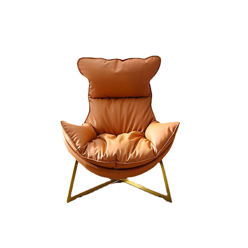 Faux Leather Accent Chair Armless Chair for Living Room, 29.52" Wide Orange Faux Leather 1 Piece Clearhalo 'Accent Chairs' 'accent_chairs' 'Chairs & Seating' 'furn' 'furn_accent_chairs' 'Furniture' 'Living Room Furniture' 6253115