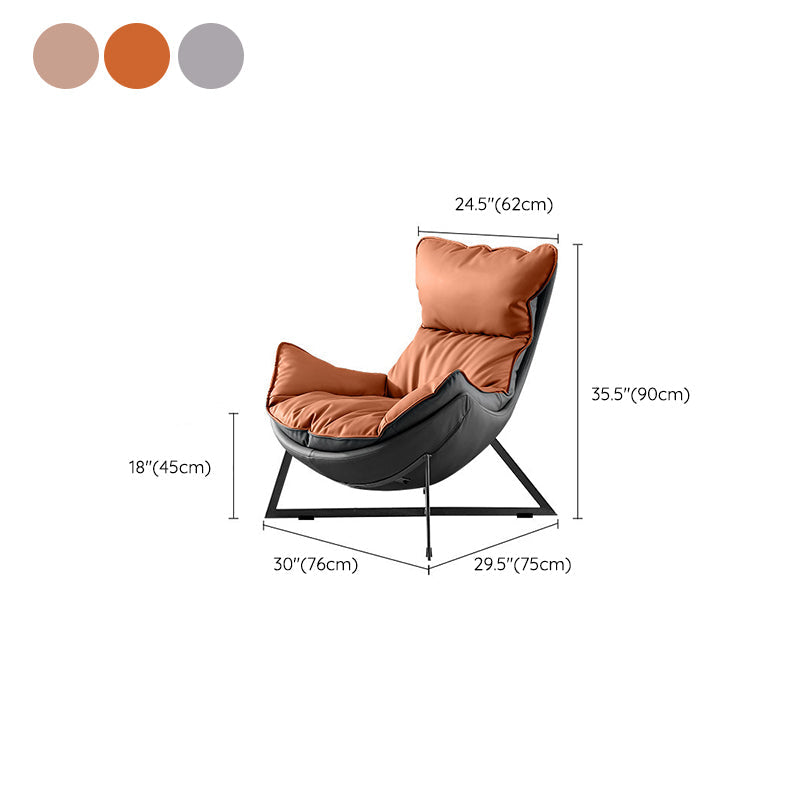 Faux Leather Accent Chair Armless Chair for Living Room, 29.52" Wide Clearhalo 'Accent Chairs' 'accent_chairs' 'Chairs & Seating' 'furn' 'furn_accent_chairs' 'Furniture' 'Living Room Furniture' 6253126