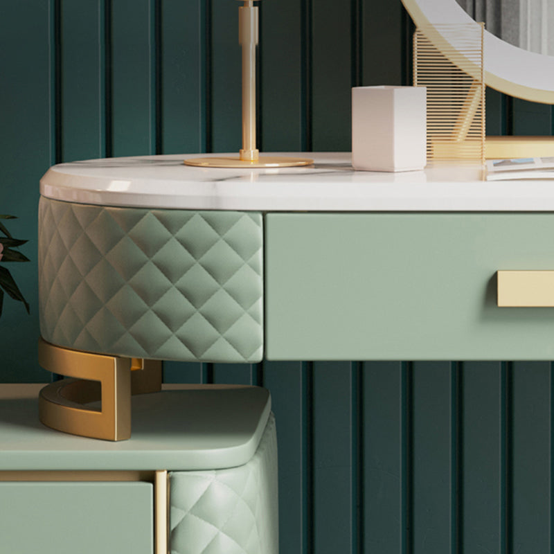 3つのストレージ引き出しバニティセット豪華な鏡のメイクアップの虚栄心