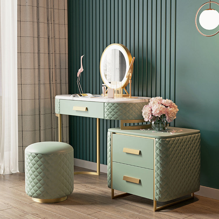 3つのストレージ引き出しバニティセット豪華な鏡のメイクアップの虚栄心