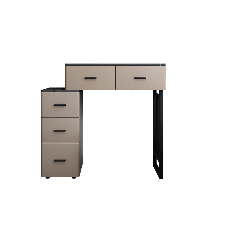 Tavolo da vanità a specchio e set di sgabelli da 25,59 "Scantina di vanità in pietra larga