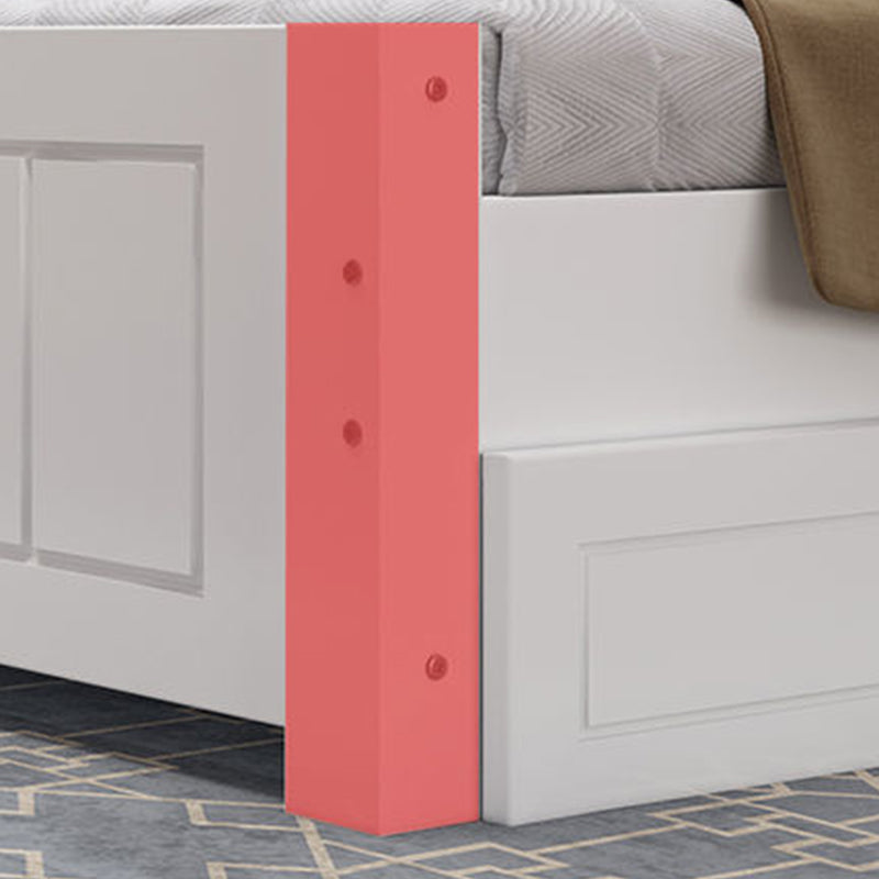 Letto a pannello di campagna francese con letto di testiera standard arcuata bianca