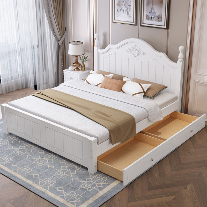 Französisch Land Panel Bett mit Kopfteil Standard Bett weiß gewölbt