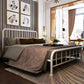 Metal Open-Frame Bed Solid Color Spindle Slat Bed With Custom Gold Legs