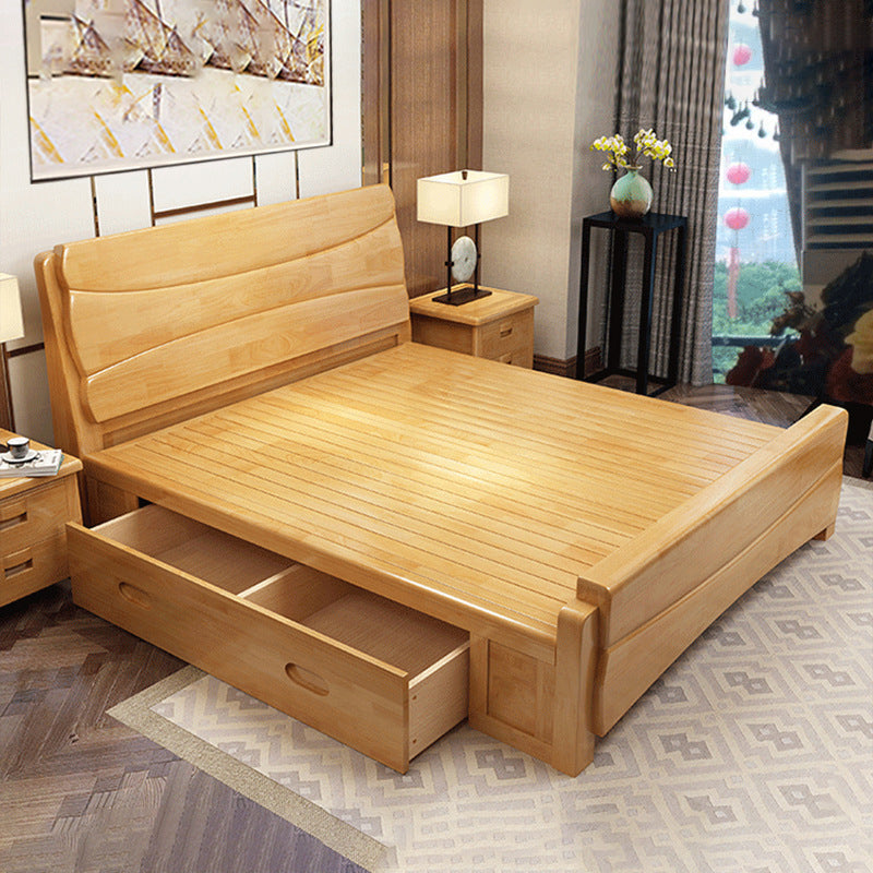 Traditioneel massief houten standaardbed hoofdeinde met voetbord