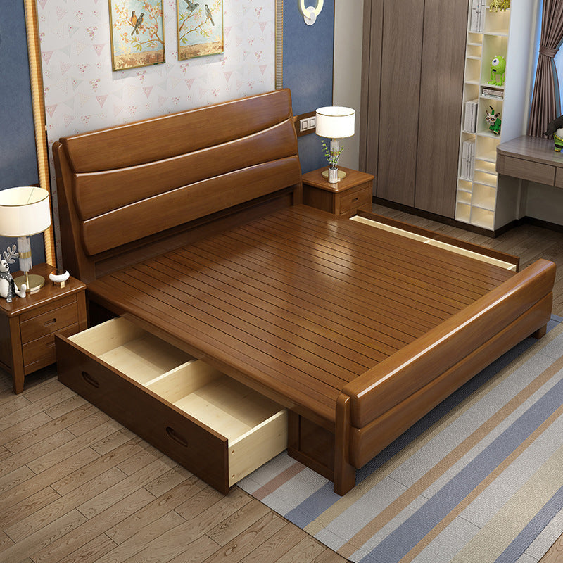 Traditioneel massief houten standaardbed hoofdeinde met voetbord