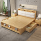 Solid Wood Platform Bed Storage Platform Bed Frame Natural and Walnut