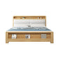 Solid Wood Platform Bed Storage Platform Bed Frame Natural and Walnut