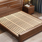 Lit de panneau moderne du milieu du siècle lit standard en bois massif avec tête de lit