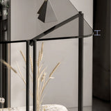 Modernistic Glass Top Square End Table 23.7" Tall Side Table with Shelf Clearhalo 'Coffee & Accent Tables' 'End & Side Tables' 'end_side_tables' 'furn' 'furn_end_side_tables' 'Furniture' 'Living Room Furniture' 6253509