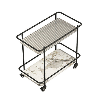 23.6 "Alta Tapa de tobogán contemporáneo Top de vidrio Top Table rectangular