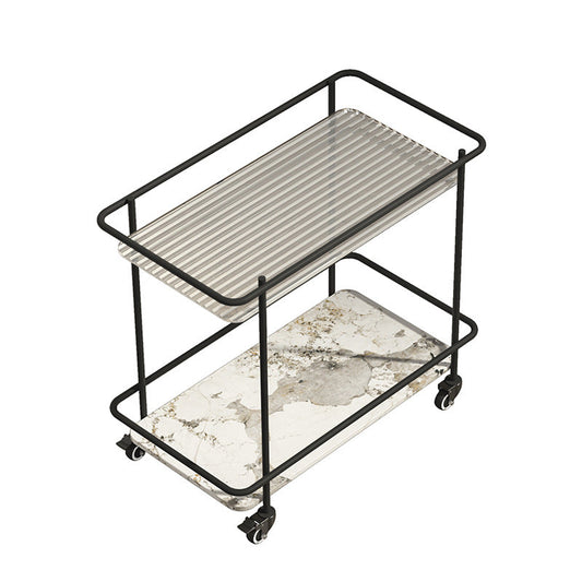 23.6 "Alta Tapa de tobogán contemporáneo Top de vidrio Top Table rectangular