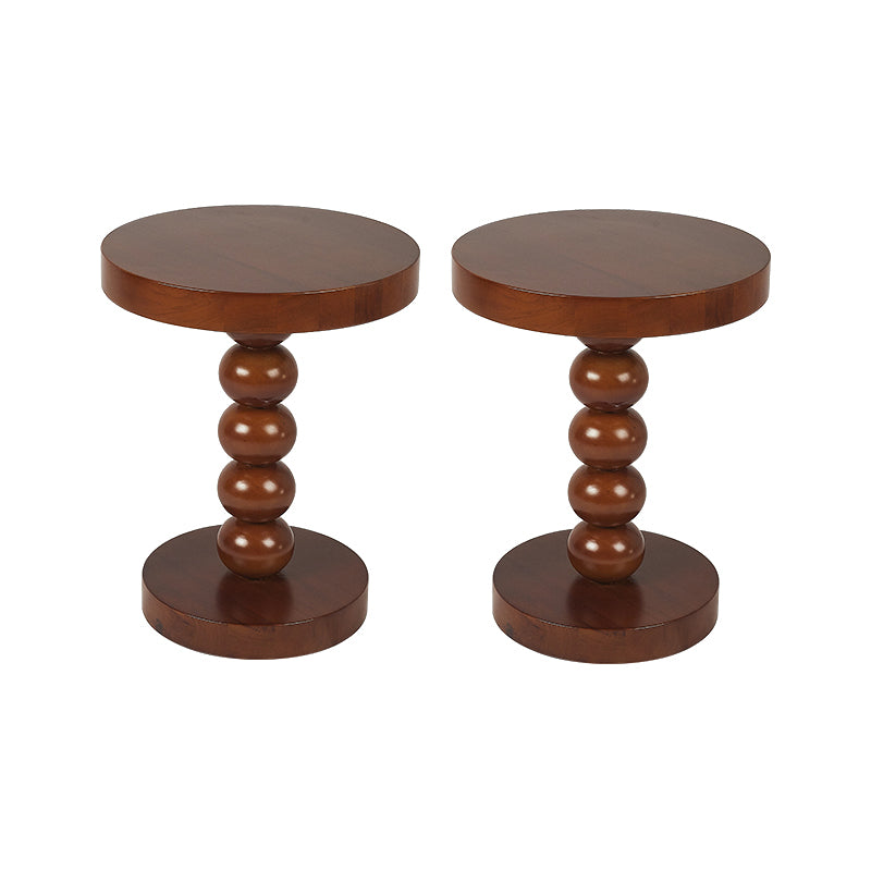 Mesa de altura contemporánea pedestal de madera maciza mesa de estar redonda de la sala de estar