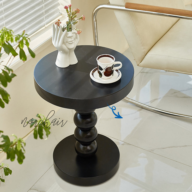 Mesa de altura contemporánea pedestal de madera maciza mesa de estar redonda de la sala de estar