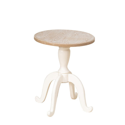 Rustic Side Table Solid Wood 4 Legs Distressed Living Room End Table