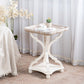 Rustic Side Table Solid Wood 4 Legs Distressed Living Room End Table