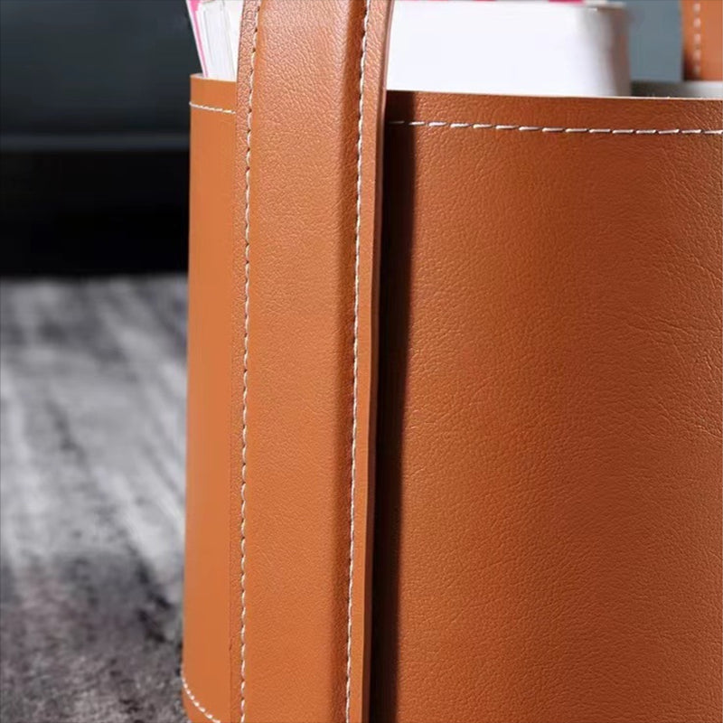 Sala de estar contemporánea redonda con mesa auxiliar del pedestal de almacenamiento