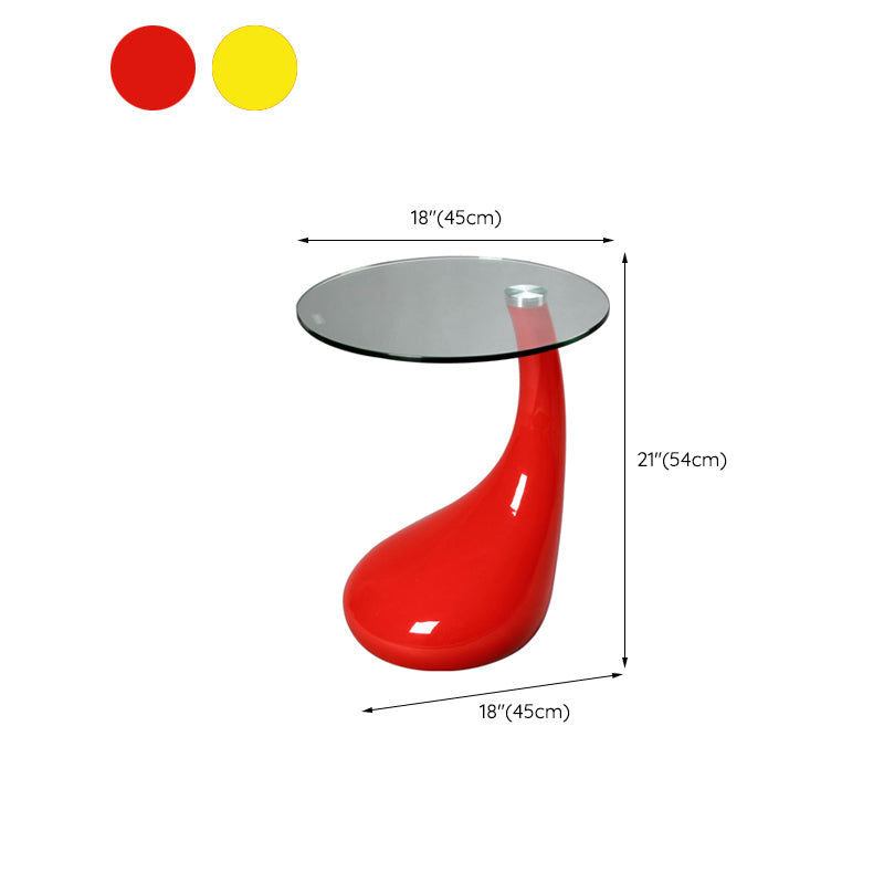 Contemporary End Table Glass Round Plastic Pedestal Living Room Side Table Clearhalo 'Coffee & Accent Tables' 'End & Side Tables' 'end_side_tables' 'furn' 'furn_end_side_tables' 'Furniture' 'Living Room Furniture' 6253671