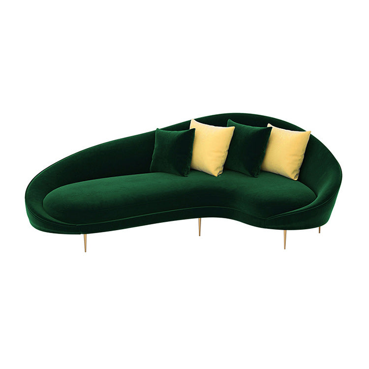 Contemporary Velvet Sloped Arms Sofa with Tight Back for Livingroom Green Clearhalo 'furn' 'furn_sofas' 'Furniture' 'Living Room Furniture' 'Sofa' 'sofas' 6253681