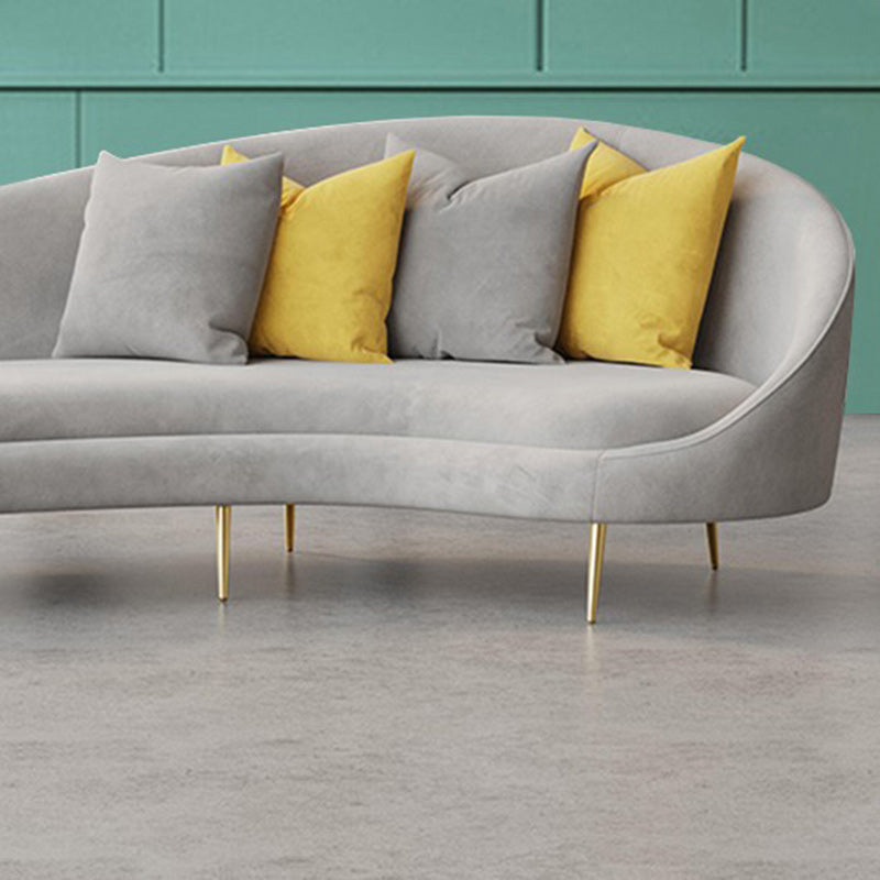 Contemporary Velvet Sloped Arms Sofa with Tight Back for Livingroom Clearhalo 'furn' 'furn_sofas' 'Furniture' 'Living Room Furniture' 'Sofa' 'sofas' 6253684