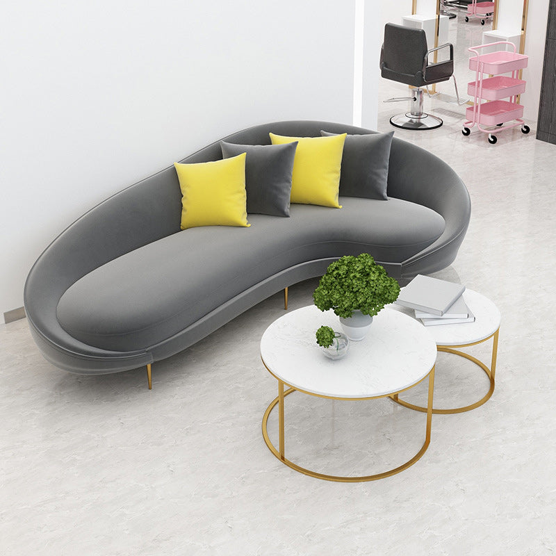 Contemporary Velvet Sloped Arms Sofa with Tight Back for Livingroom Clearhalo 'furn' 'furn_sofas' 'Furniture' 'Living Room Furniture' 'Sofa' 'sofas' 6253687