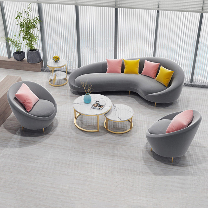 Contemporary Velvet Sloped Arms Sofa with Tight Back for Livingroom Clearhalo 'furn' 'furn_sofas' 'Furniture' 'Living Room Furniture' 'Sofa' 'sofas' 6253688