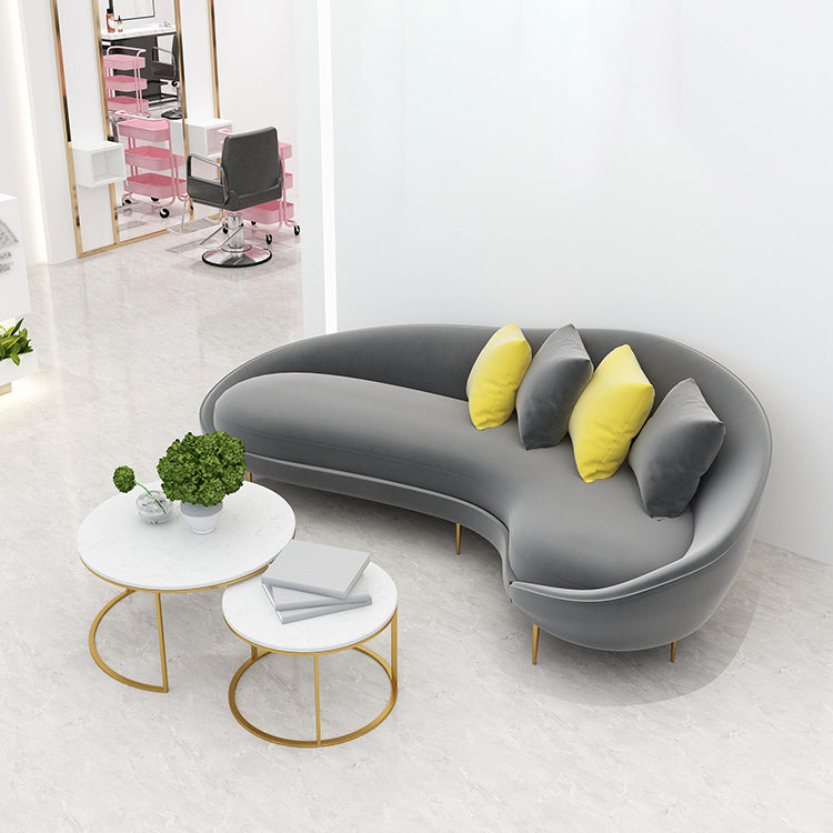 Contemporary Velvet Sloped Arms Sofa with Tight Back for Livingroom Clearhalo 'furn' 'furn_sofas' 'Furniture' 'Living Room Furniture' 'Sofa' 'sofas' 6253690