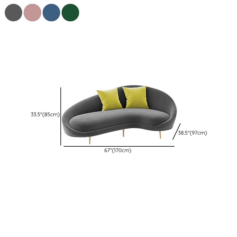 Contemporary Velvet Sloped Arms Sofa with Tight Back for Livingroom Clearhalo 'furn' 'furn_sofas' 'Furniture' 'Living Room Furniture' 'Sofa' 'sofas' 6253693
