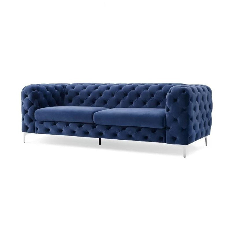 Contemporary Tufted Back Sofa with Tuxedo Arm for Livingroom