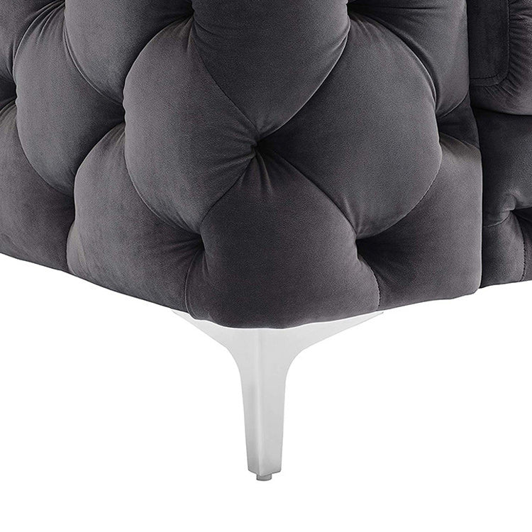 Contemporary Tufted Back Sofa with Tuxedo Arm for Livingroom