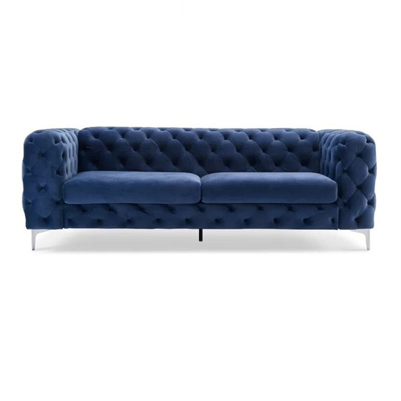 Contemporary Tufted Back Sofa with Tuxedo Arm for Livingroom