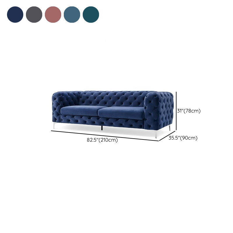 Contemporary Tufted Back Sofa with Tuxedo Arm for Livingroom