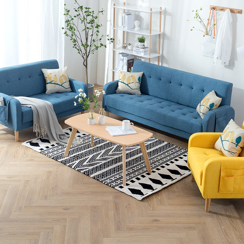 30.31" H Cotton Blend Square Arm Tufted Loveseat for Living Room Clearhalo 'furn' 'furn_sofas' 'Furniture' 'Living Room Furniture' 'Sofa' 'sofas' 6253766