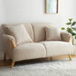 Contemporary Fabric Sofa with Pillows Back and Natural Wooden Legs