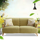Contemporary Fabric Sofa with Pillows Back and Natural Wooden Legs