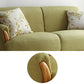 Contemporary Fabric Sofa with Pillows Back and Natural Wooden Legs
