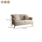 Contemporary Fabric Sofa with Pillows Back and Natural Wooden Legs