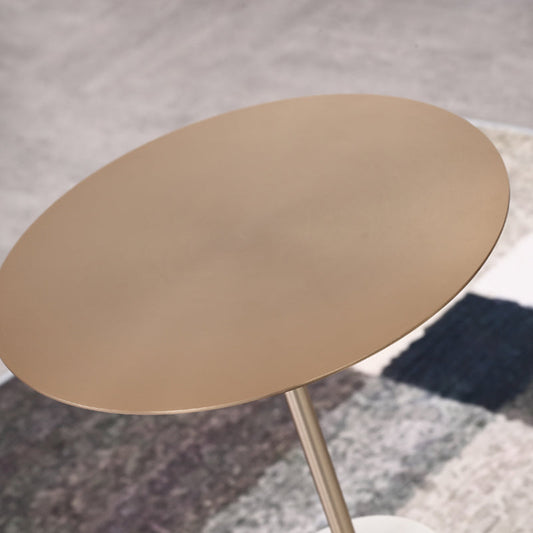 Mid-Century End Table Pedestal Round Sofa Metal Accent Side Table