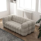 Zeitgenössisches weißes Wollsofa mit Tufted Rücken- und Smokingarm