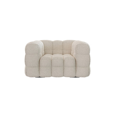 Zeitgenössisches weißes Wollsofa mit Tufted Rücken- und Smokingarm