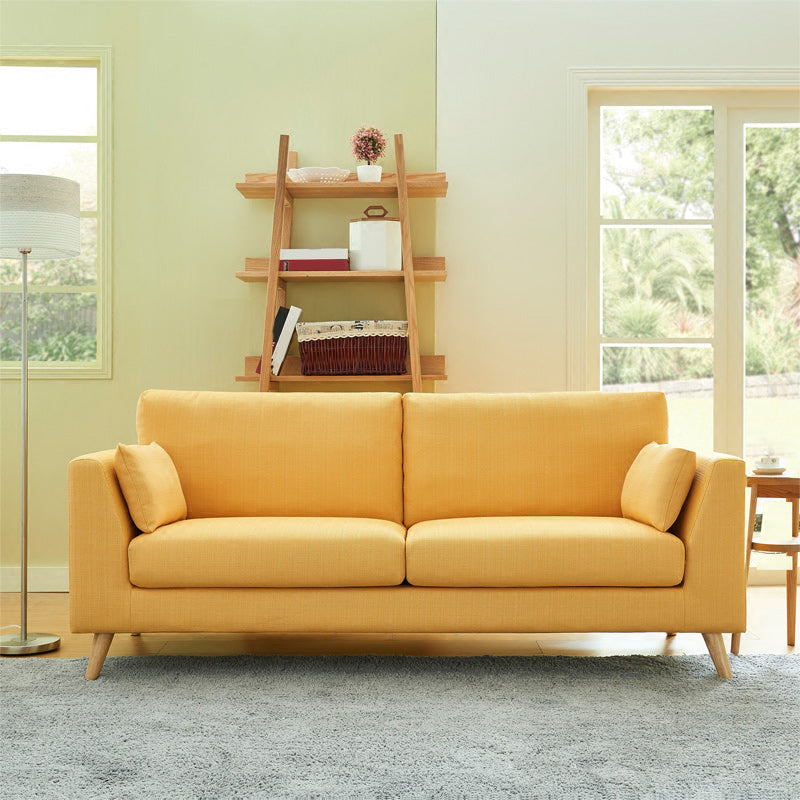 Contemporary 32.67" H Cotton Blend Square Arm Sofa for Living Room