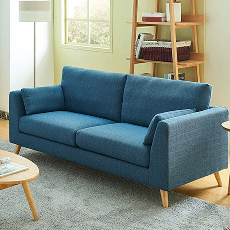 Contemporary 32.67" H Cotton Blend Square Arm Sofa for Living Room