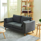 Contemporary 32.67" H Cotton Blend Square Arm Sofa for Living Room