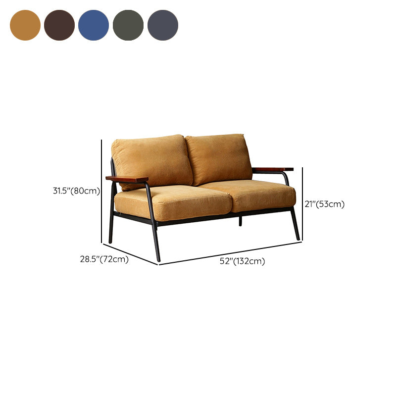 Contemporary Square Arm Loveseat with Loose Back for 2 People