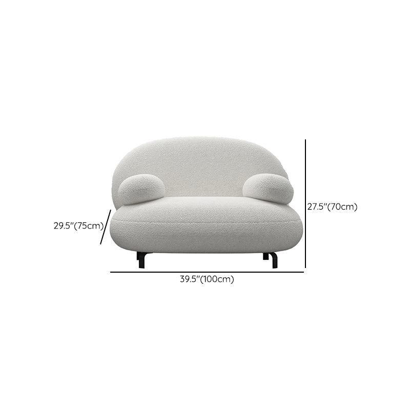 Moderne 27,55 "H weiße Wolle Kissen Top Arm Sofa für Wohnzimmer