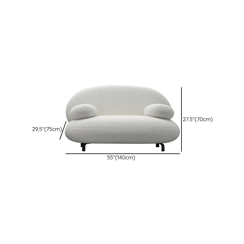Moderne 27,55 "H weiße Wolle Kissen Top Arm Sofa für Wohnzimmer