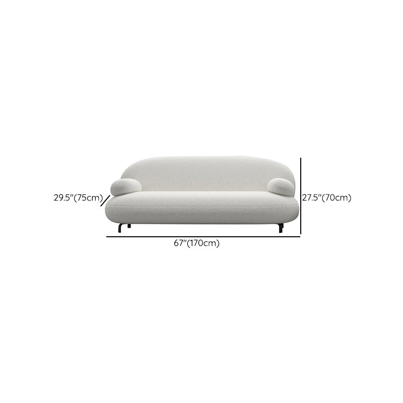 Moderne 27,55 "H weiße Wolle Kissen Top Arm Sofa für Wohnzimmer